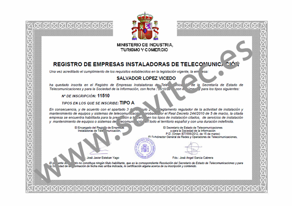 Instalador de Telecomunicaciones